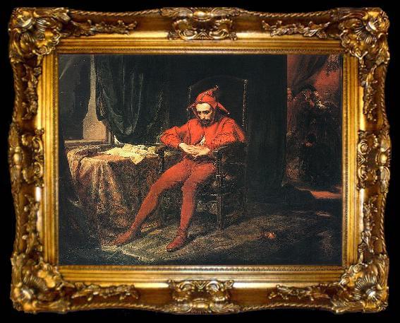 framed  Jan Matejko Stanczyk during a Ball at the Court of Queen Bona after the Loss of Smolensk, ta009-2